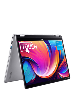 Acer Spin 314 Chromebook, Intel N100 Processor, 4GB RAM, 128GB eMMC, 14” WUXGA Touchscreen, Silver, Silver