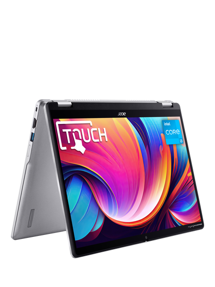 Acer Spin 314 Chromebook, Intel N100 Processor, 4GB RAM, 128GB eMMC, 14” WUXGA Touchscreen, Silver, Silver