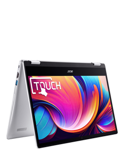 Acer Spin 312 Chromebook Laptop, Intel N100 Processor, 4GB RAM, 128GB eMMC, 12.2” WUXGA Touchscreen, Silver, Silver