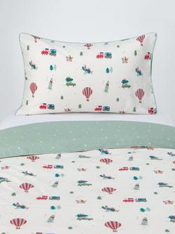 John Lewis Kids' Christmas Reversible Duvet Cover & Pillowcase Set, Single, Multi