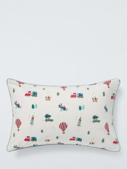 John Lewis Kids' Christmas Reversible Duvet Cover & Pillowcase Set, Single - view 2, Multi