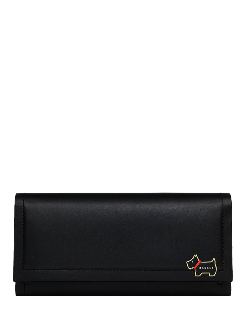 Product image 1 of 4, which shows Radley Heritage Lane Leather Large Flap Over Matinee Purse, Black