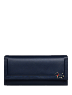 Radley Heritage Lane Large Leather Purse, Blue Ink