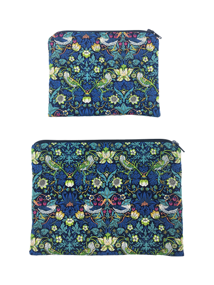 Alice Caroline Coin Purse Craft Kit, Strawberry Thief, Navy Blue