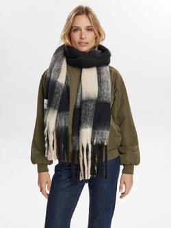 Numph Amira Check Scarf, Black, Black