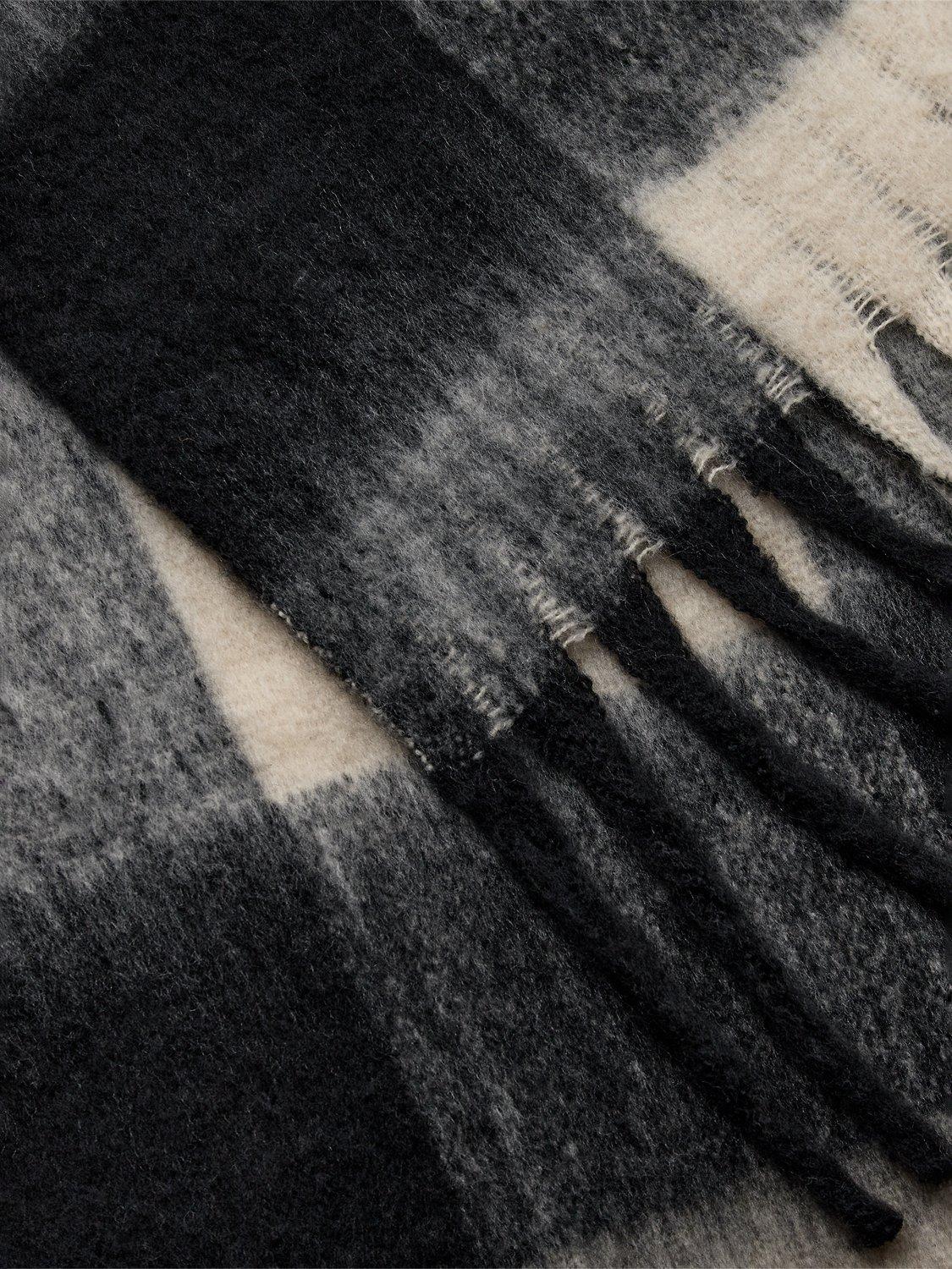 Product image 8 of 8, which shows Numph Amira Check Scarf, Black