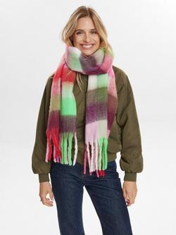 Numph Sasha Check Scarf, Pink/Multi, Pink/Multi