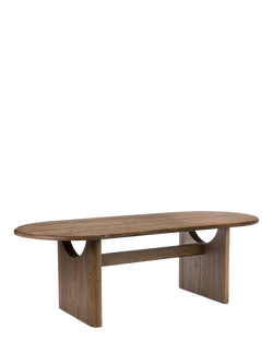 John Lewis Solace Cracked Oak 8 Seater Fixed Dining Table, Mid Tone Oak, Mid Tone