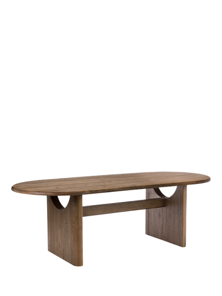 John Lewis Solace Cracked Oak 8 Seater Fixed Dining Table, Mid Tone Oak, Mid Tone