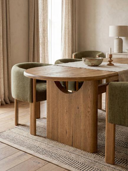 John Lewis Solace Cracked Oak 8 Seater Fixed Dining Table, Mid Tone Oak - view 2, Mid Tone