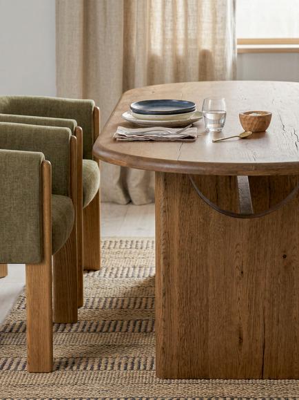 John Lewis Solace Cracked Oak 8 Seater Fixed Dining Table, Mid Tone Oak - view 2, Mid Tone