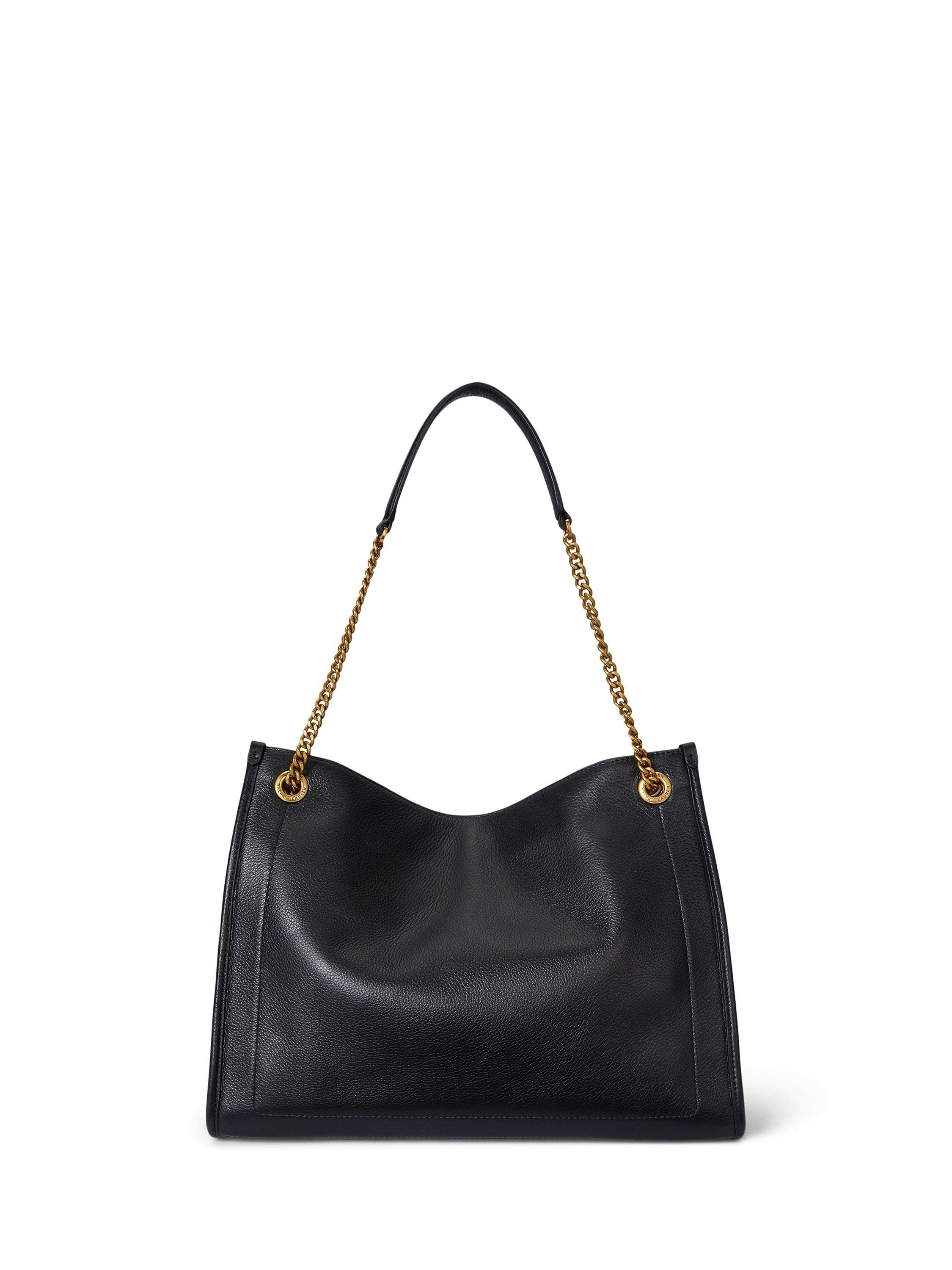 Product image 2 of 5, which shows Lauren Ralph Lauren Bradley Shopper Leather Tote Bag, Black