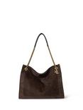 Ralph Lauren Suede Large Bradley Shopper Tote Bag, Brown