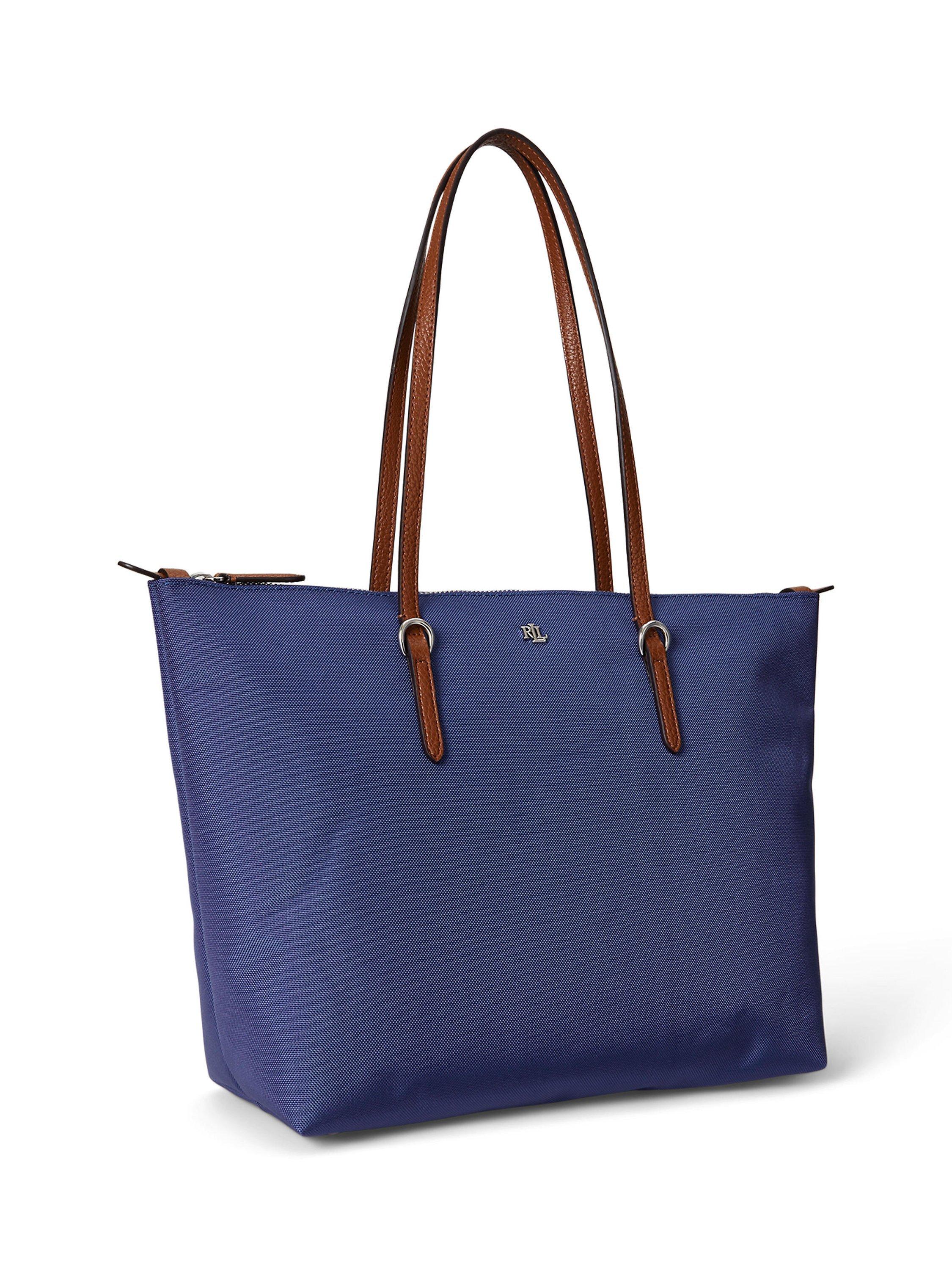 Product image 3 of 6, which shows Lauren Ralph Lauren Keaton 26 Tote Bag, Blue/Tan