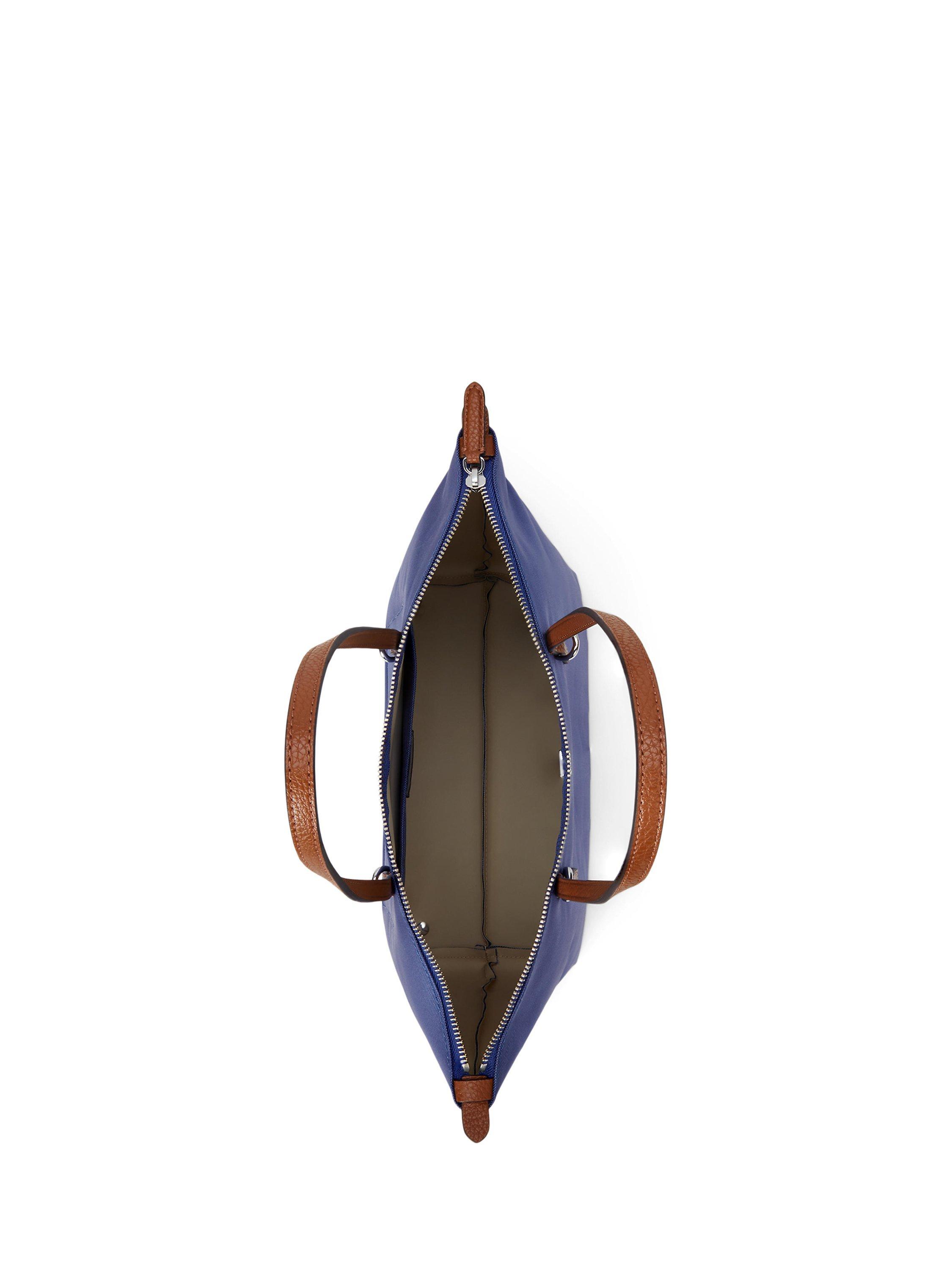 Product image 4 of 6, which shows Lauren Ralph Lauren Keaton 26 Tote Bag, Blue/Tan