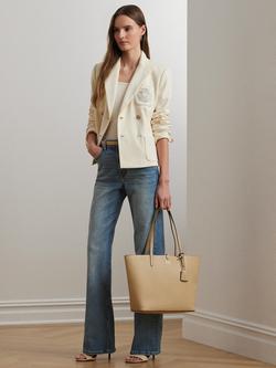 Lauren Ralph Lauren Reversible Medium Tote Bag, Sand/Sunset Plaid - view 2, Sand/Sunset Plaid