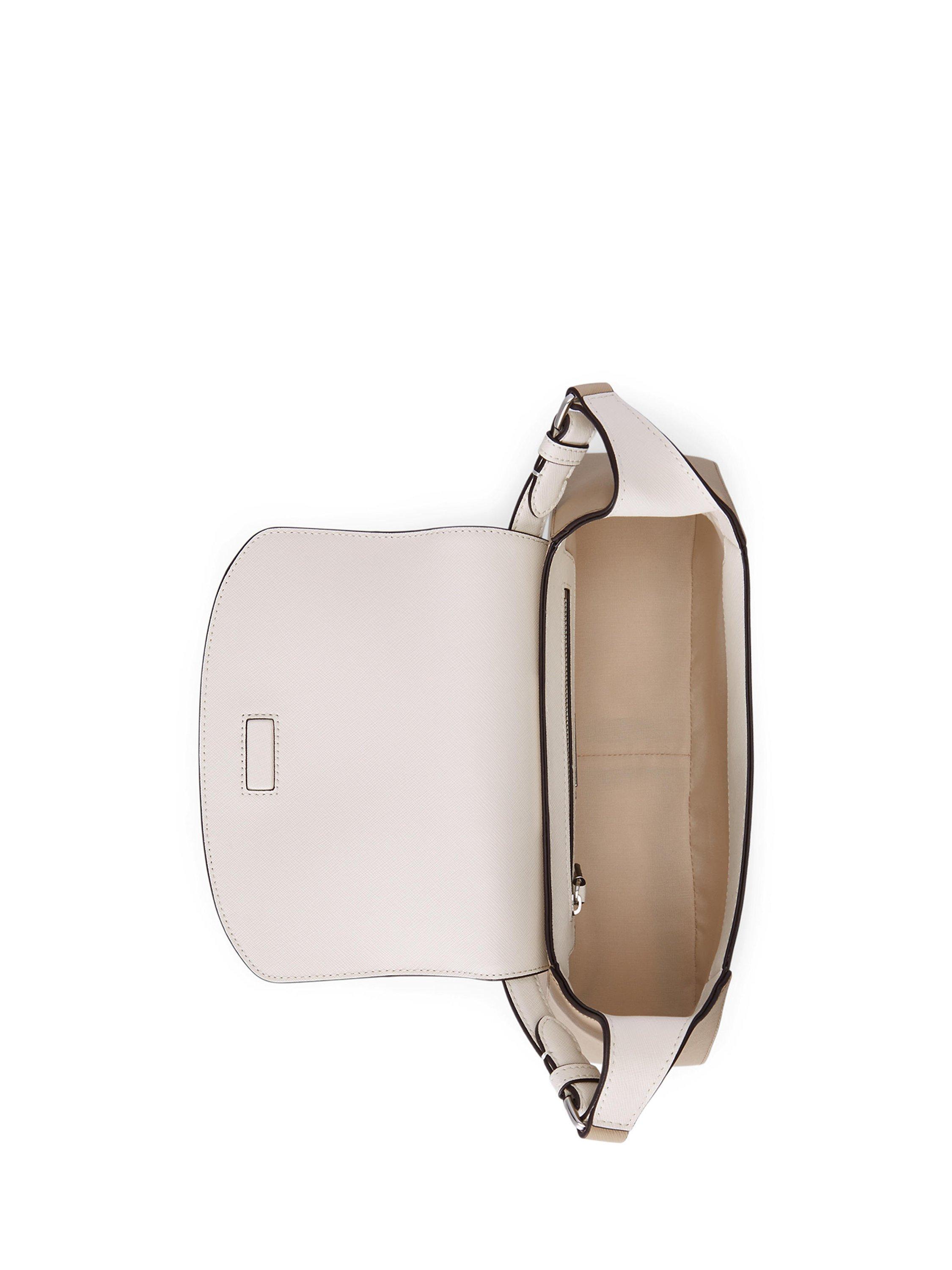 Product image 4 of 6, which shows Ralph Lauren Schylar Two Tone Medium Shoulder Bag, Tan/Soft White