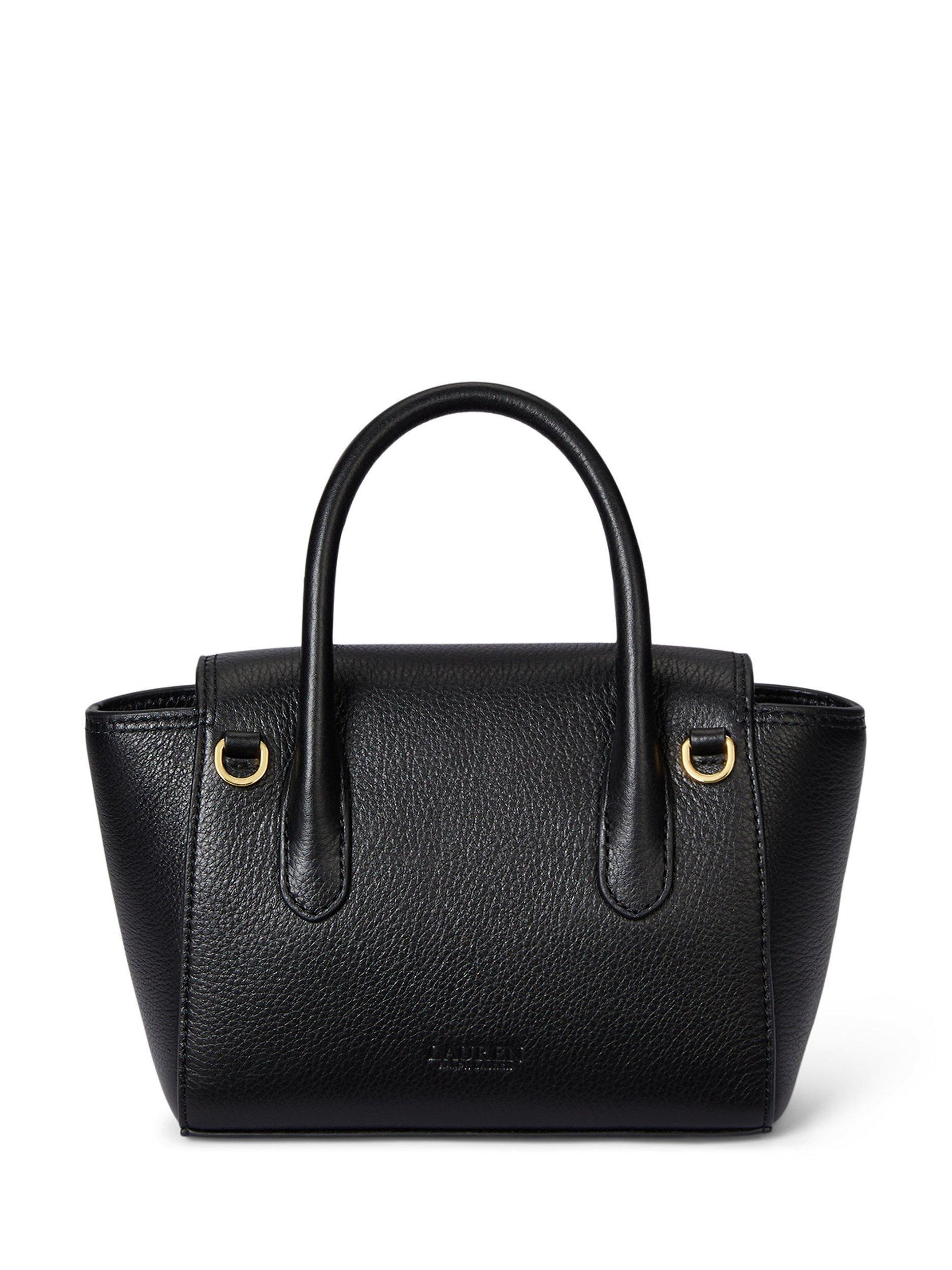 Product image 2 of 5, which shows Lauren Ralph Lauren Small Leather Satchel Bag, Black