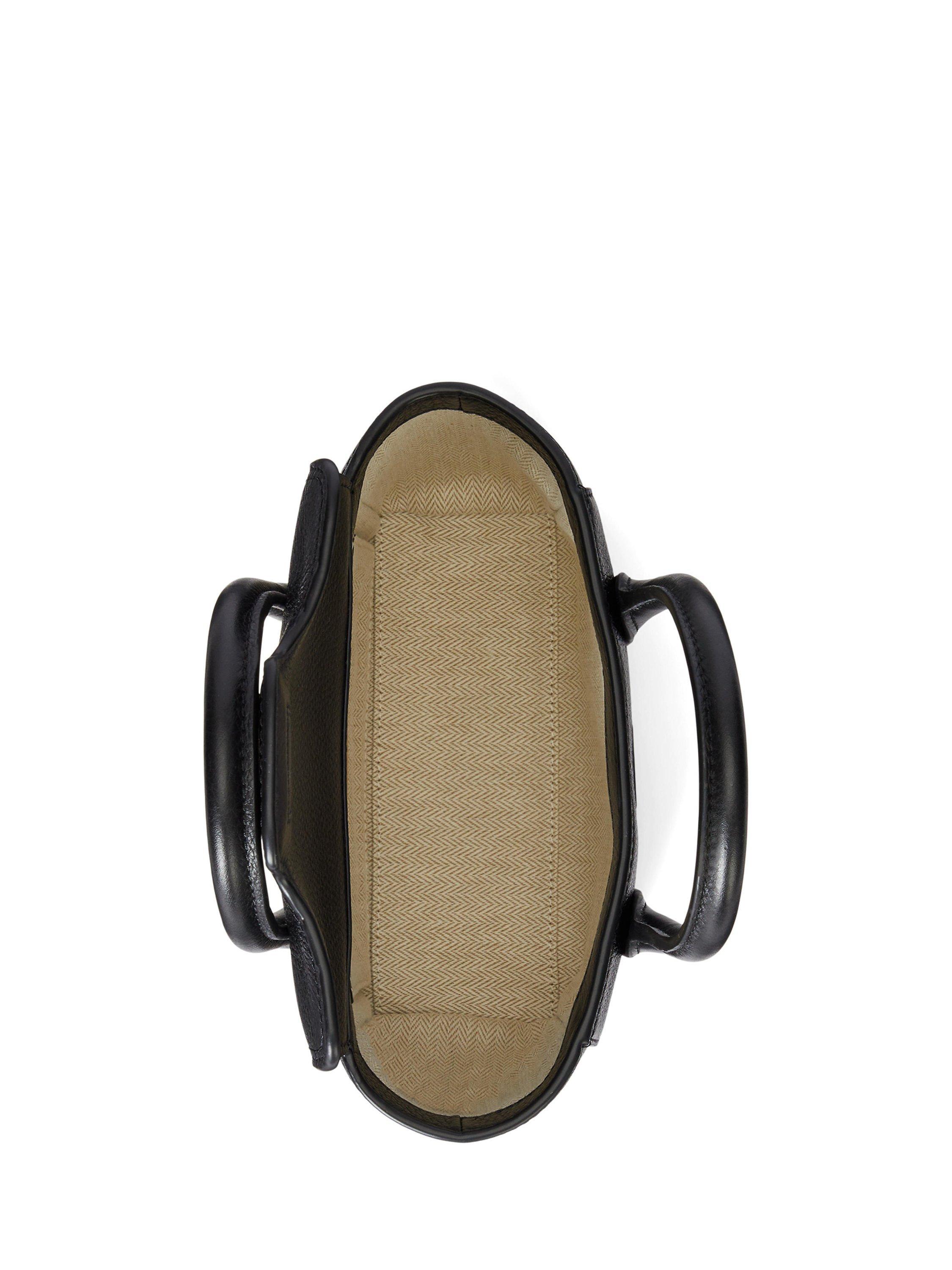 Product image 3 of 5, which shows Lauren Ralph Lauren Small Leather Satchel Bag, Black