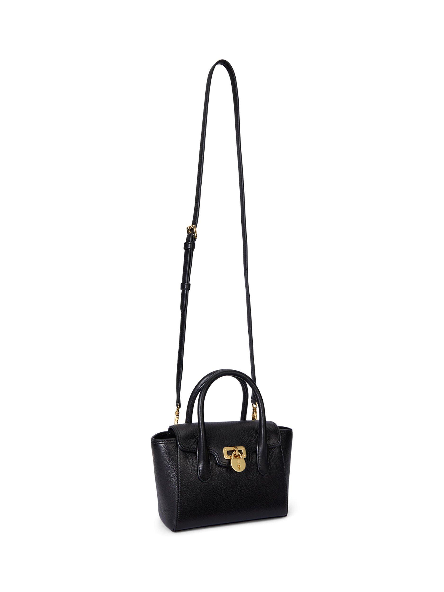 Product image 4 of 5, which shows Lauren Ralph Lauren Small Leather Satchel Bag, Black