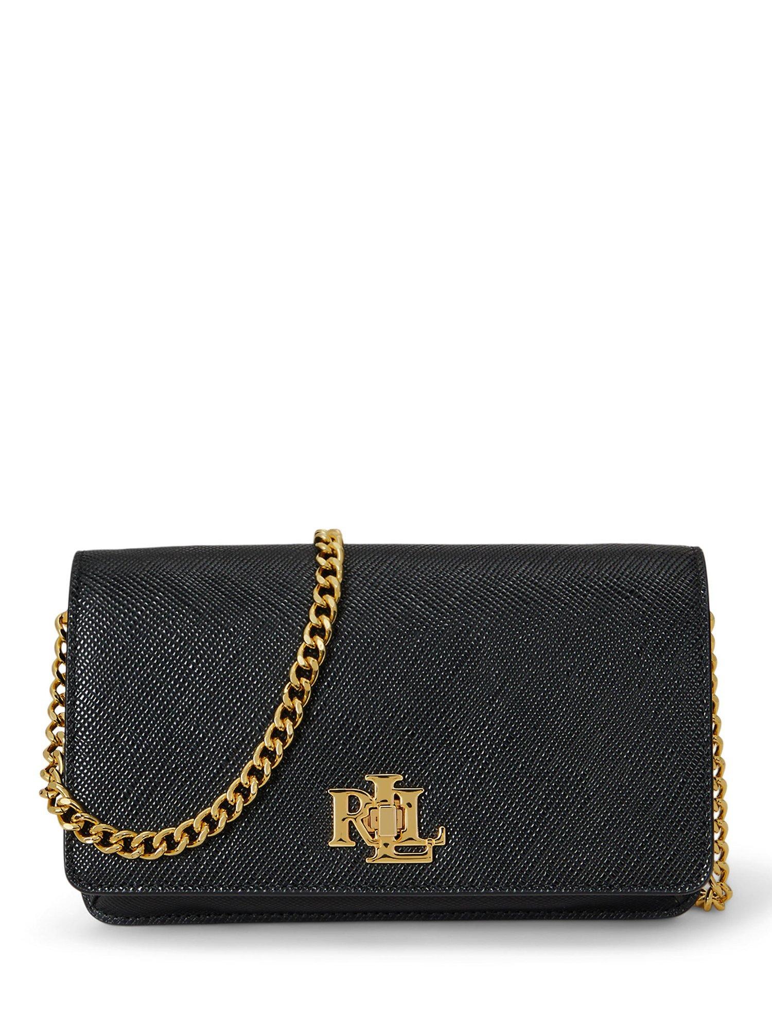 Product image 1 of 5, which shows Lauren Ralph Lauren Leather Cross Body Bag, Black