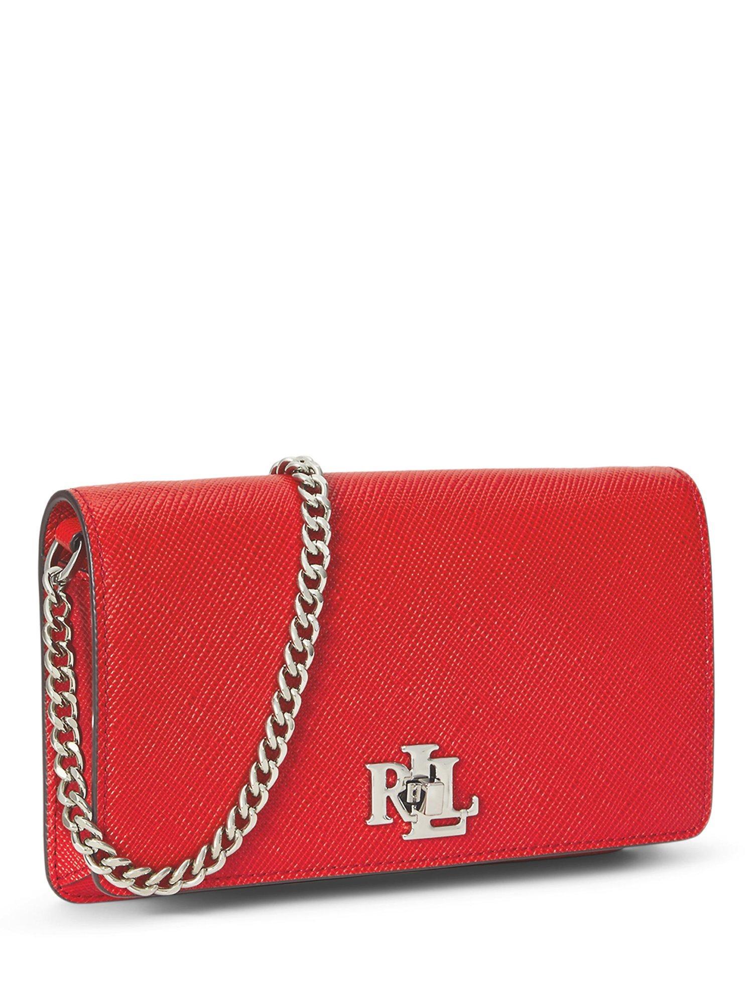 Product image 3 of 5, which shows Lauren Ralph Lauren Leather Cross Body Bag, Vermillion