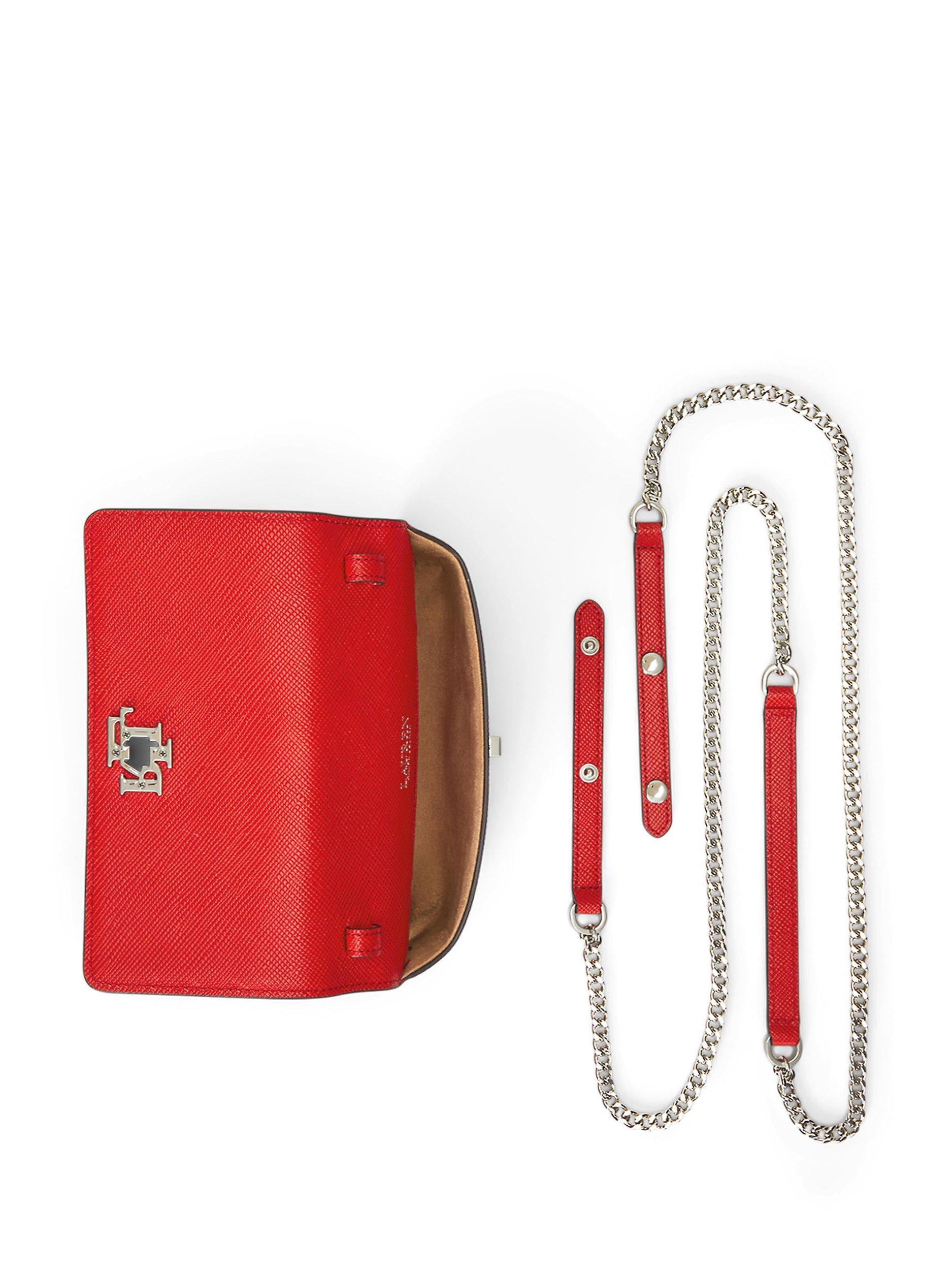 Product image 4 of 5, which shows Lauren Ralph Lauren Leather Cross Body Bag, Vermillion