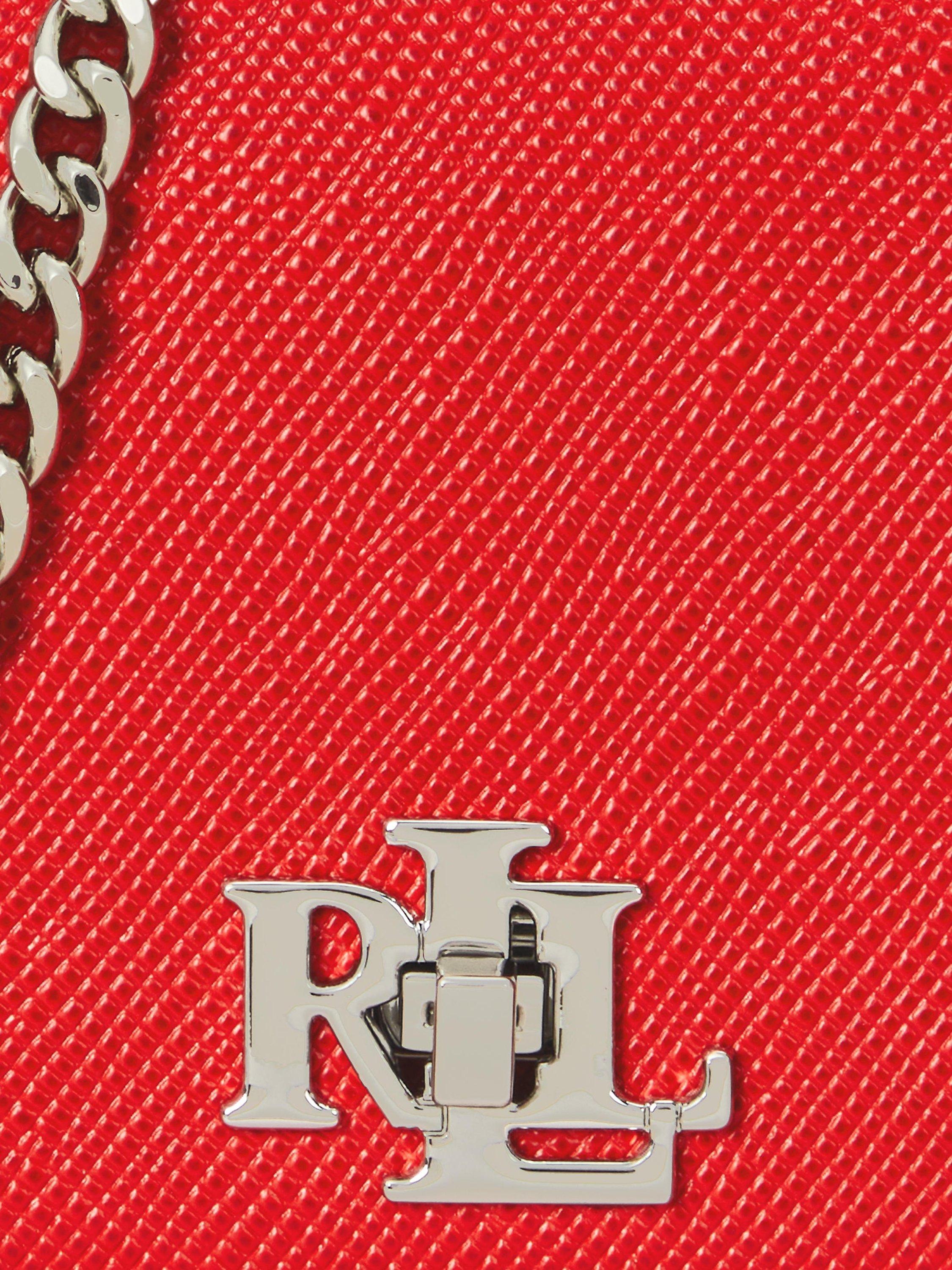Product image 5 of 5, which shows Lauren Ralph Lauren Leather Cross Body Bag, Vermillion