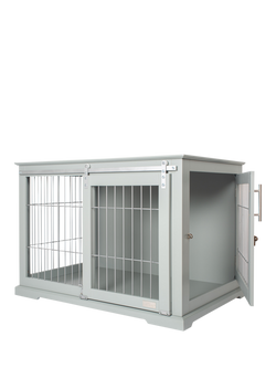Lords & Labradors Wooden Sliding Door Dog Crate, Grey