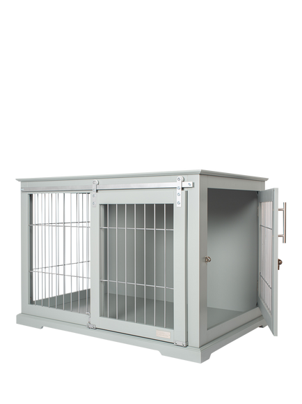 Lords & Labradors Wooden Sliding Door Dog Crate, Grey