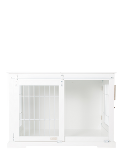Lords & Labradors Wooden Sliding Door Dog Crate, White