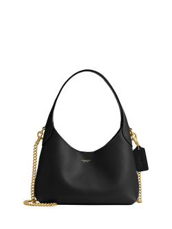 Coach Brooklyn Leather Hobo Shoulder Bag 23, Black