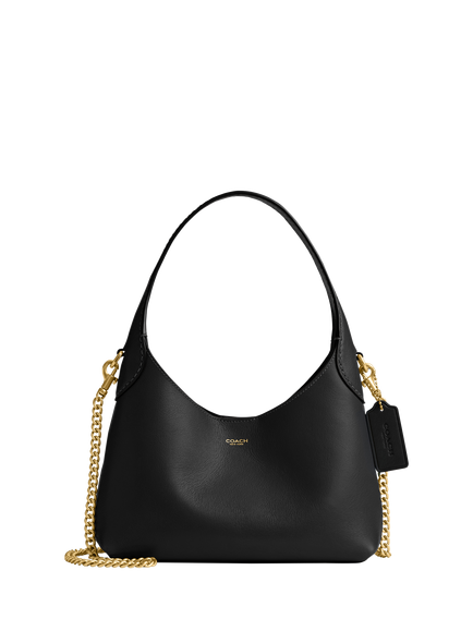 Coach Brooklyn Leather Hobo Shoulder Bag 23, Black