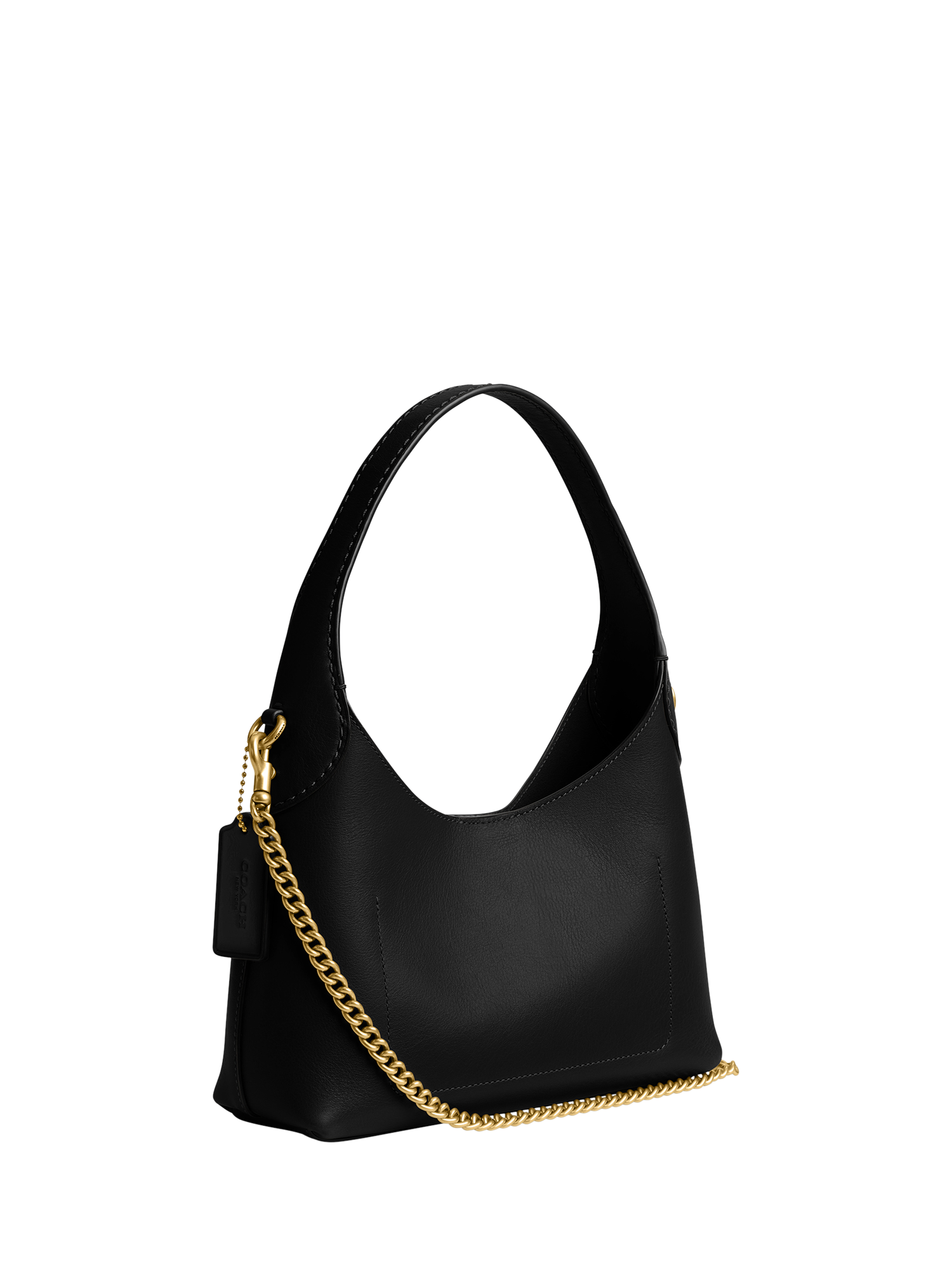 Product image 3 of 4, which shows Coach Brooklyn 23 Leather Hobo Shoulder Bag, Black
