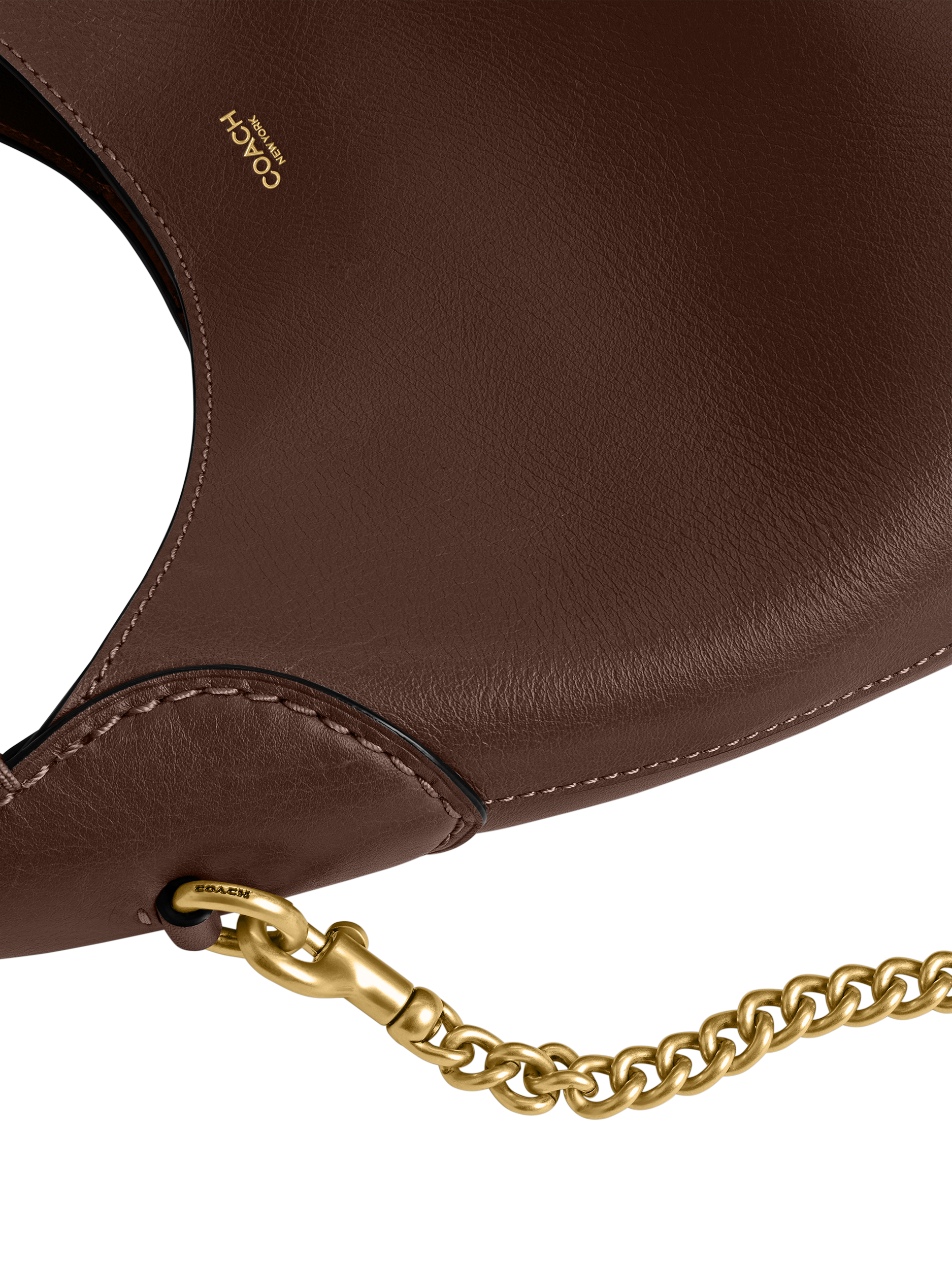 Product image 4 of 4, which shows Coach Brooklyn Leather Hobo Shoulder Bag 23, Brown