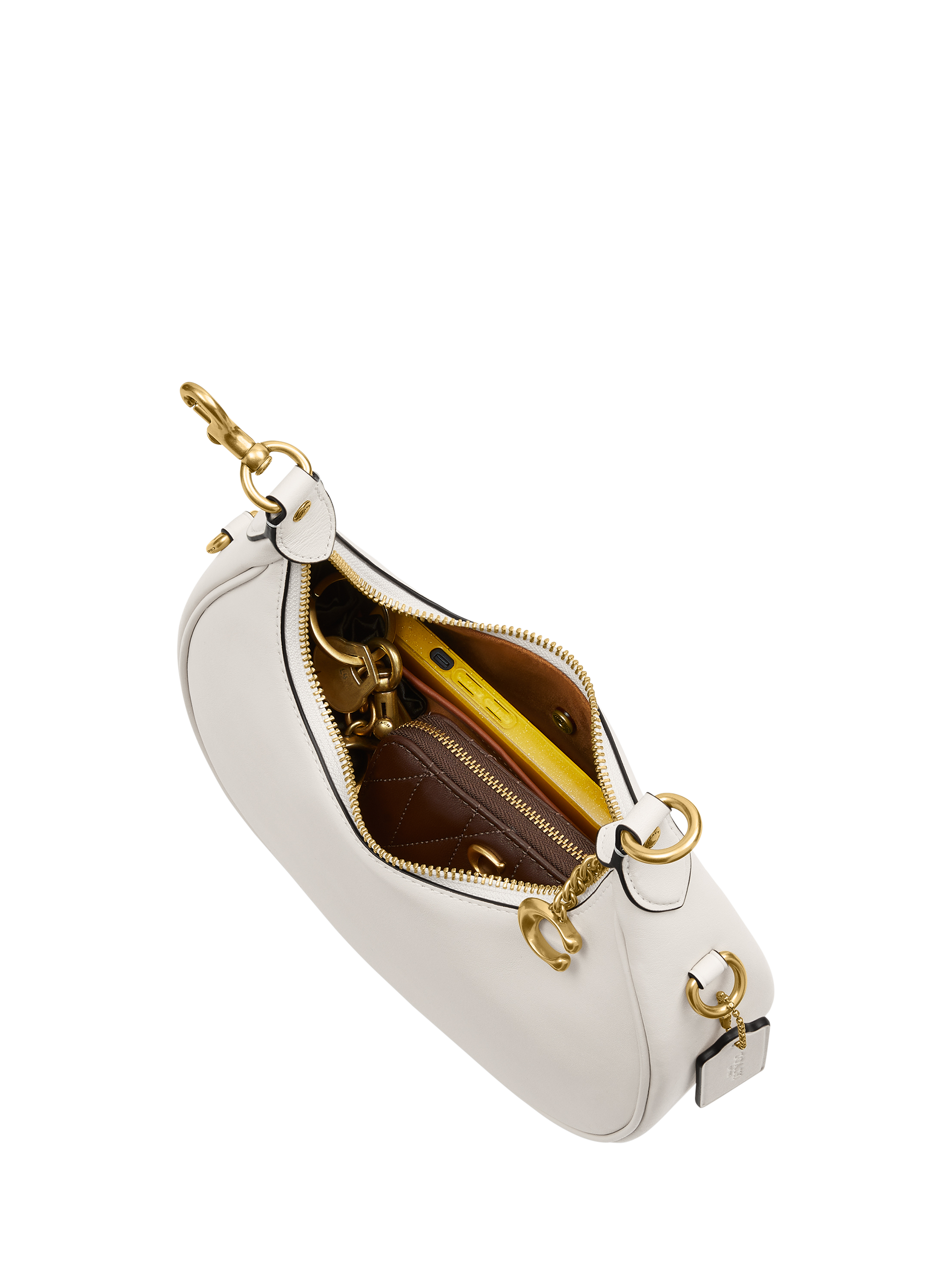 Product image 3 of 5, which shows Coach Jonie Leather Cross Body 22 Bag, White