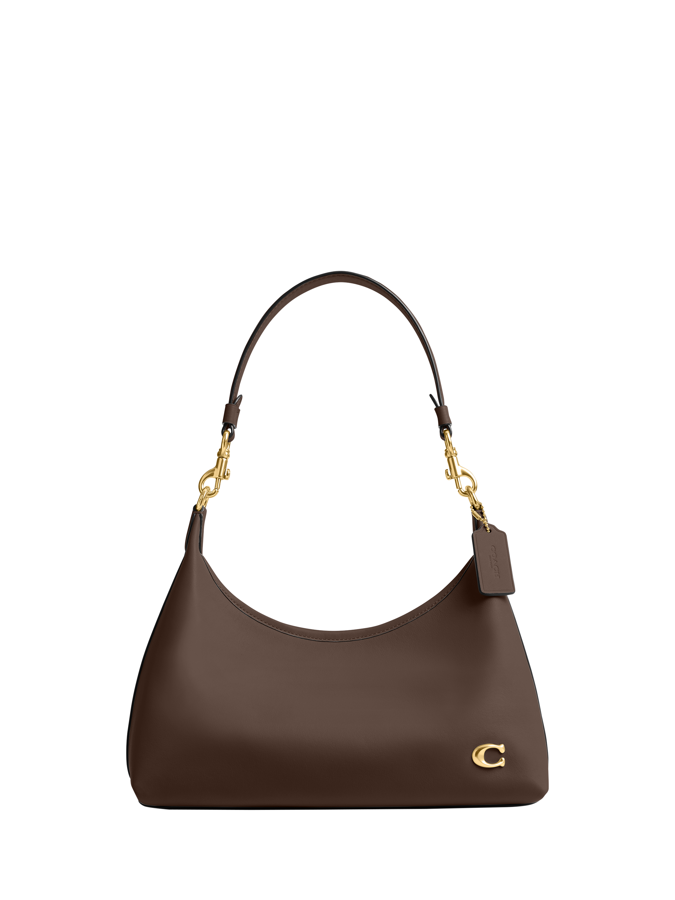 Product image 1 of 4, which shows Coach Juliet Leather Shoulder Bag, Dark Stone