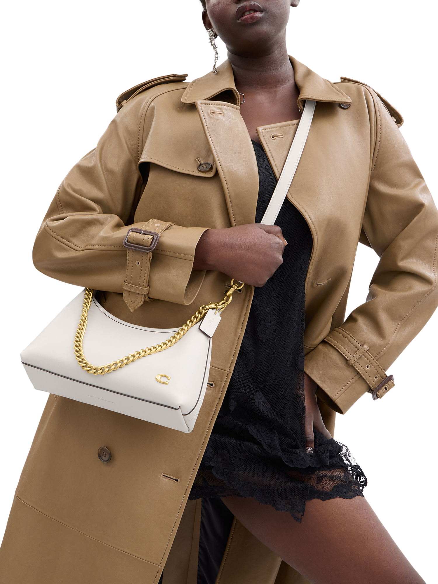 Product image 4 of 4, which shows Coach Juliet 25 Leather Shoulder Bag, Off White