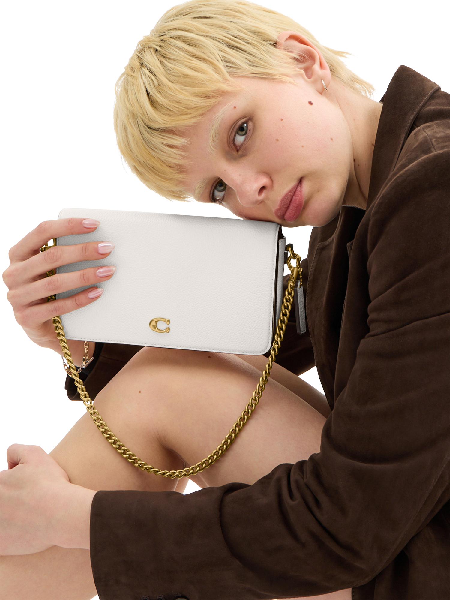 Product image 4 of 4, which shows Coach Mila Leather Crossbody Bag, Off White