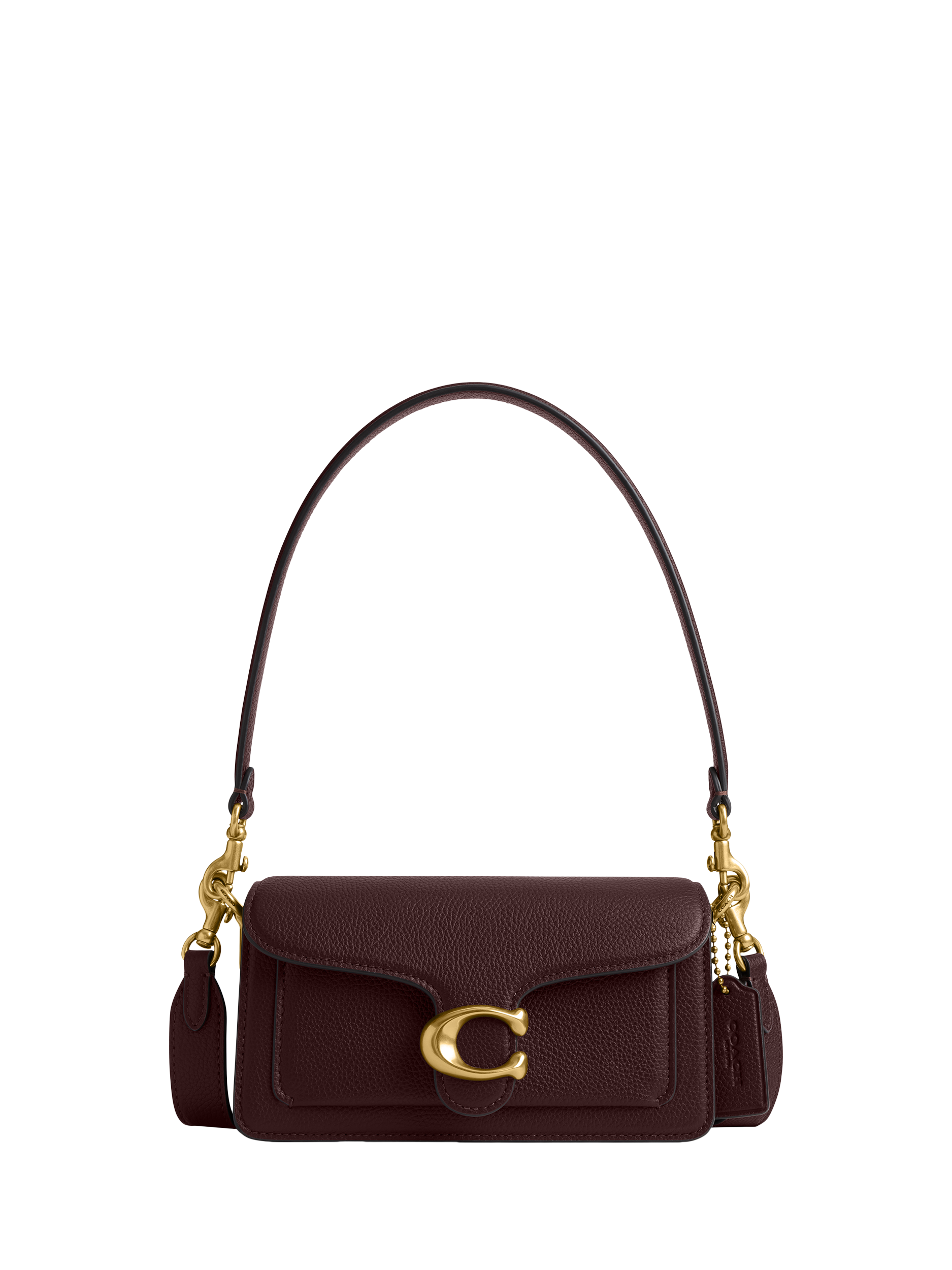 Product image 1 of 3, which shows Coach Tabby 20 Pebbled Leather Shoulder Bag, Merlot