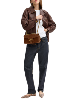 Coach Tabby 26 Quilted Suede Shoulder Bag, Brown - view 2, Brown