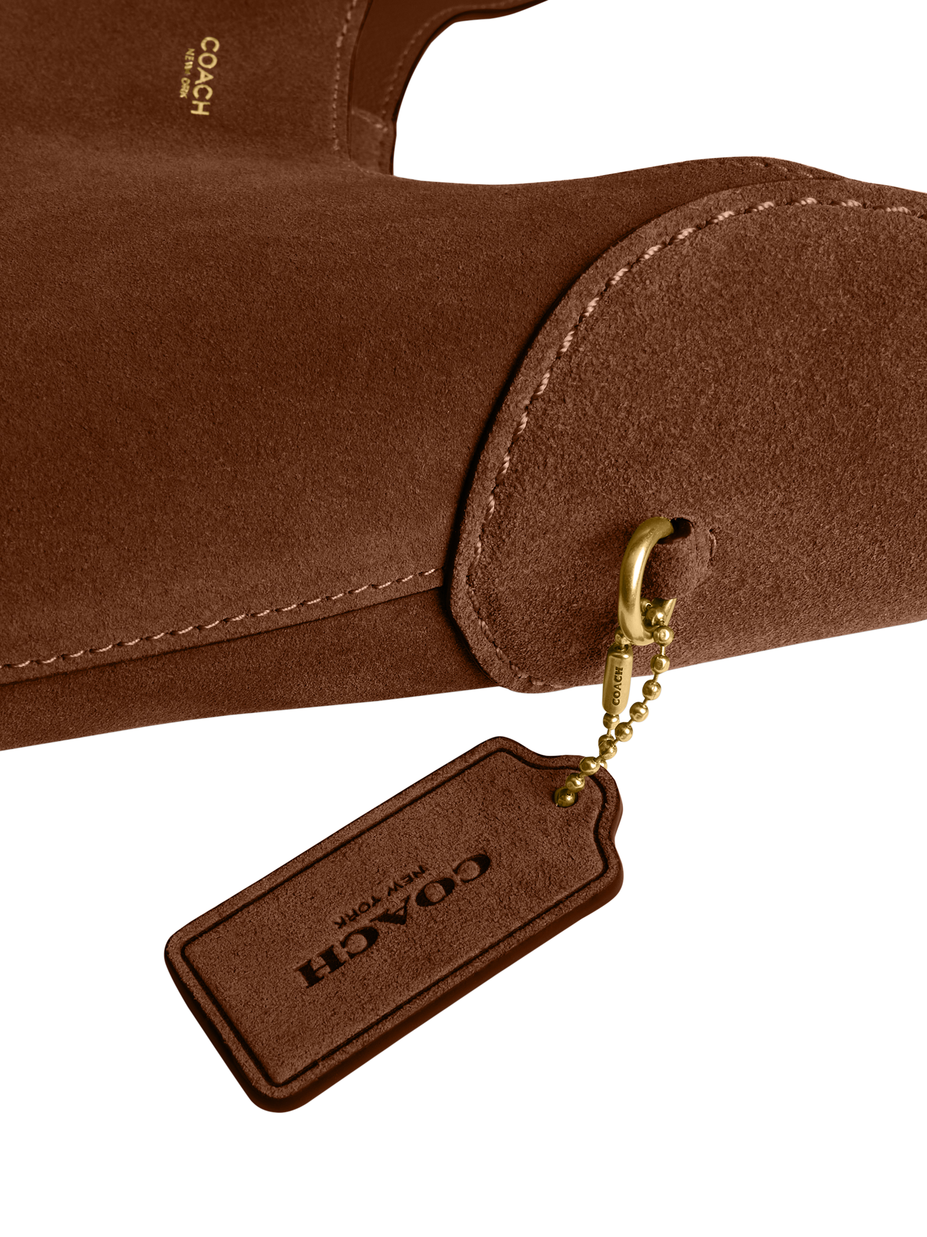 Product image 5 of 5, which shows Coach Brooklyn Suede Hobo 28 Bag, Brown