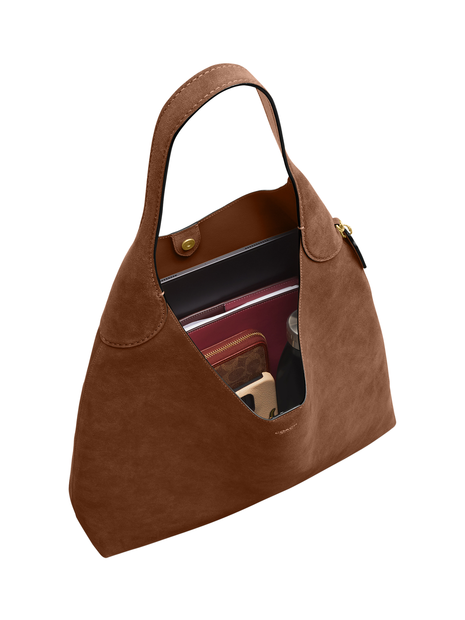 Product image 3 of 4, which shows Coach Brooklyn Suede Hobo 39 Bag, Brown