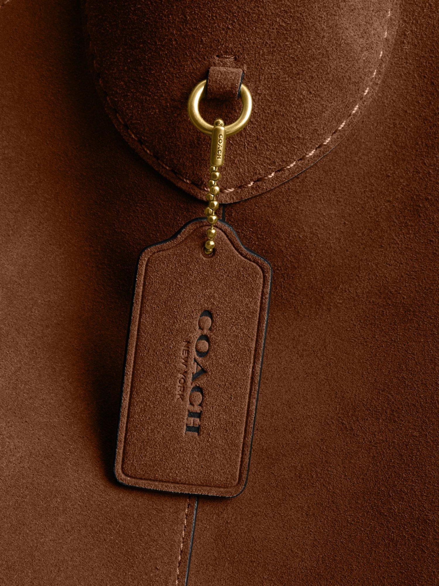Product image 4 of 4, which shows Coach Brooklyn Suede Hobo 39 Bag, Brown