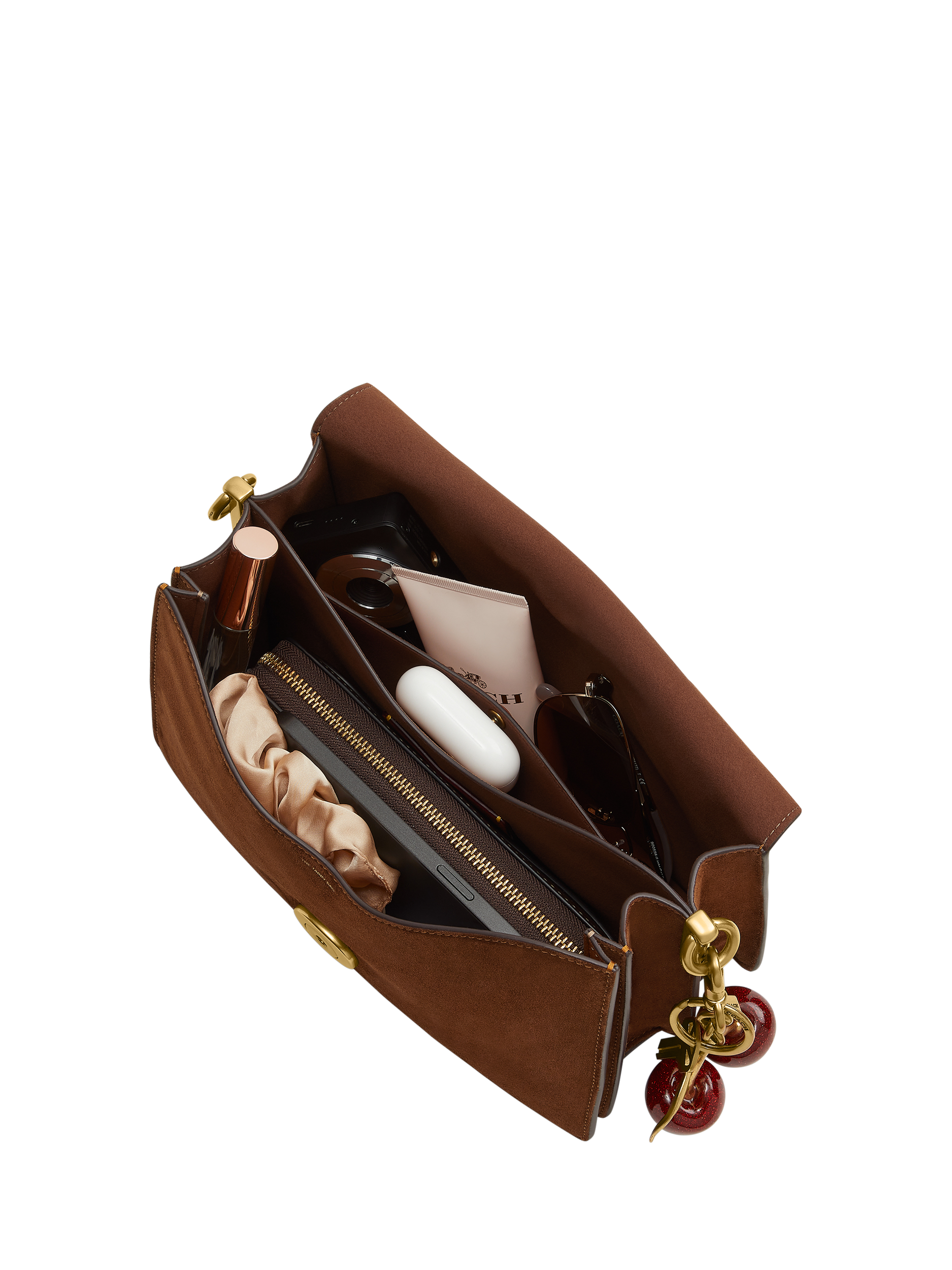 Product image 3 of 3, which shows Coach Chain Tabby Suede Multiway Shoulder Bag, Brown