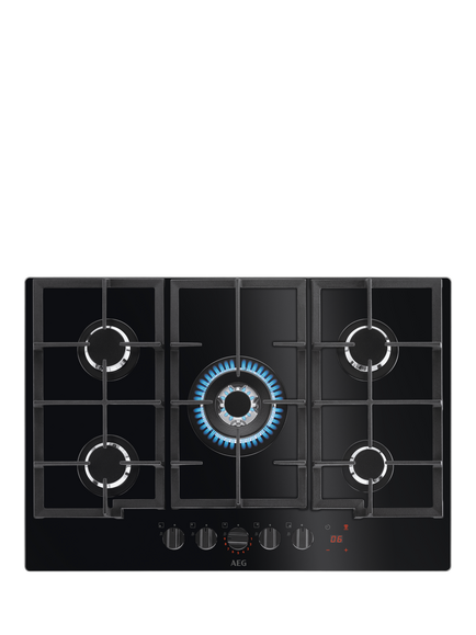 AEG HKB75450NB 75cm Gas Hob, Black, Black