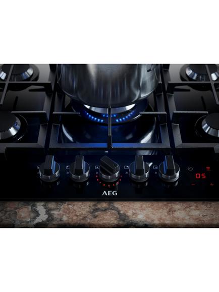 AEG HKB75450NB 75cm Gas Hob, Black - view 2, Black