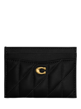 Coach Leather Quilted Card Case, Black