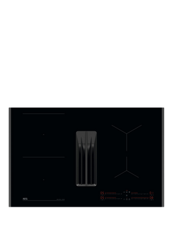 AEG TH84CB03FB 80cm Extractor Induction Hob with Bridging Zone & Bevelled Side Edges, Black, Black