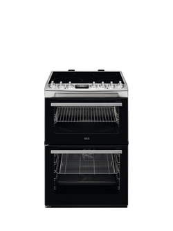 AEG CCX6740ACM Freestanding Electric Ceramic Hob Cooker, Stainless Steel